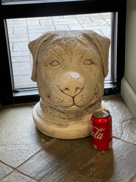 Cast Stone Dog Heads