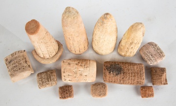 Group of Cuneiform Tablets & Votive Cones