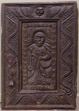 17th/18th Century Oak Door Panel with Saint Peter