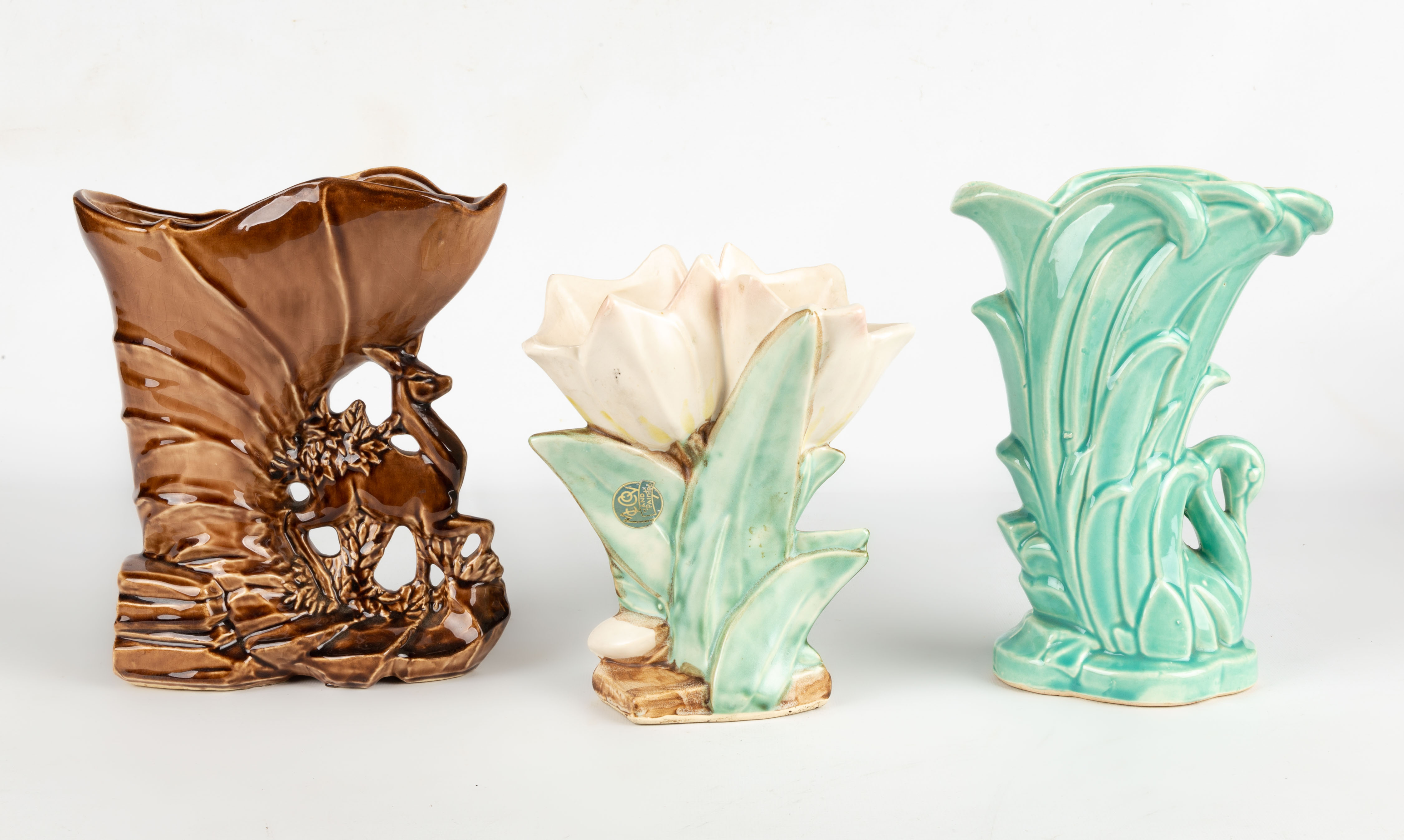 (3) Pieces of McCoy Art Pottery Vases Cottone Auctions