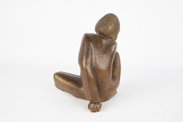 Bronze Sculpture of Seated Girl