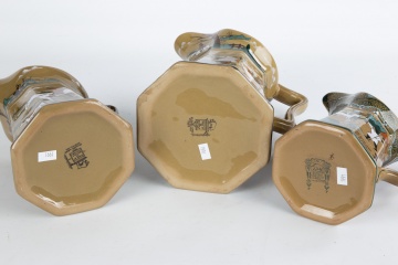 (3) Deldare & Emeraldware Pitchers