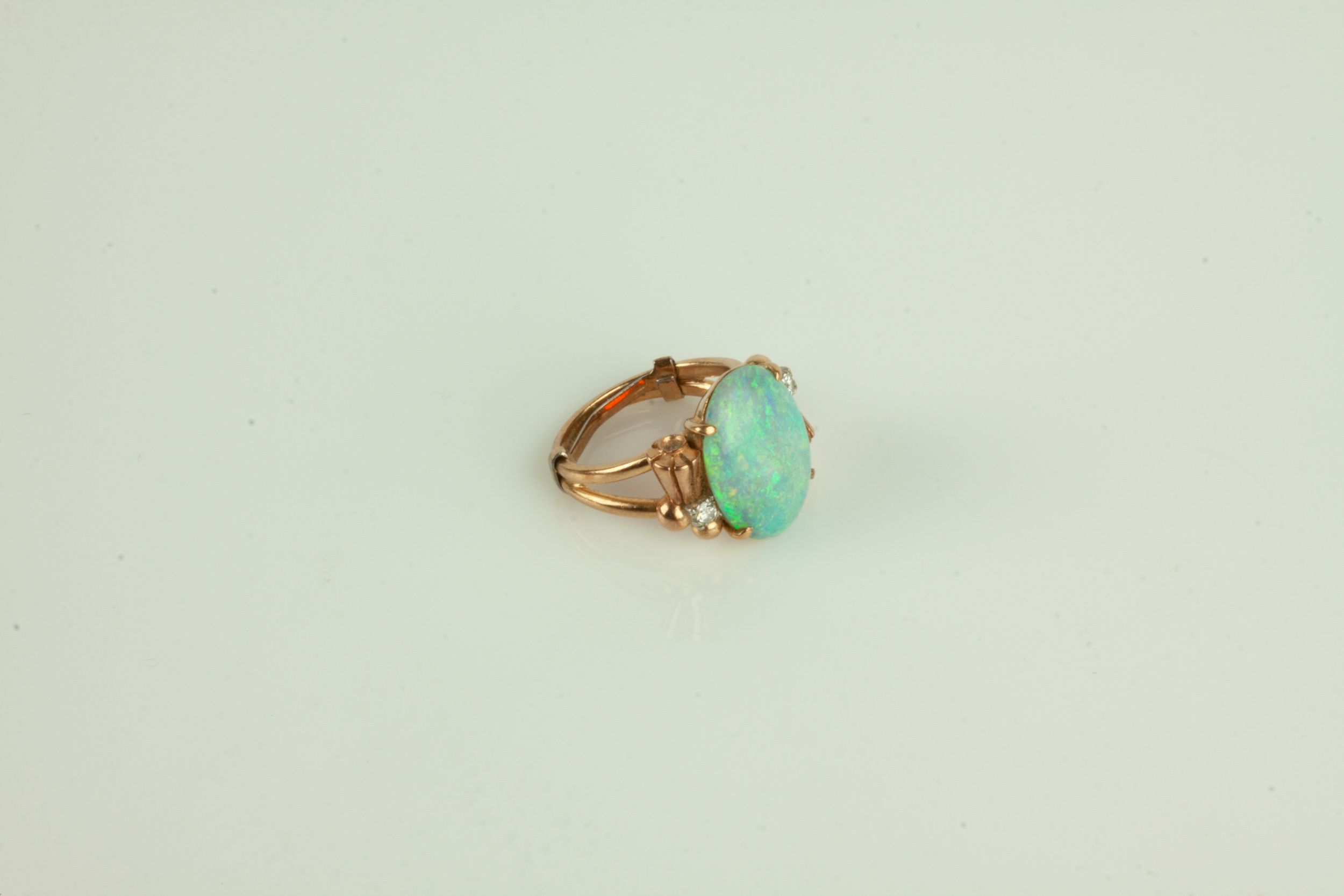14K Gold & Diamond Opal Ring | Cottone Auctions
