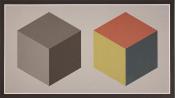 Sol Lewitt (American, 1928-2007) "Double Cubes in Grays"