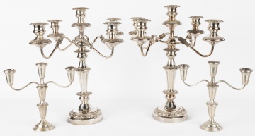 Silver Plate & Weighted Silver Candelabras