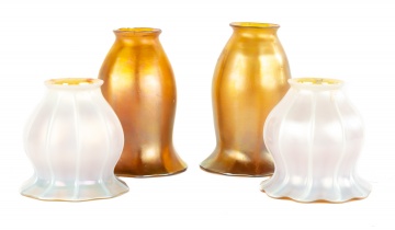(4) Attributed to Steuben Art Glass Shades