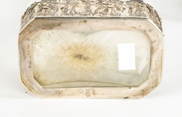 19th Century Etched Crystal with Silver Overall Decanters