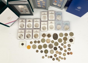 Coin Collection, (13) Graded Morgan's, Prestige Sets & Continental Coins