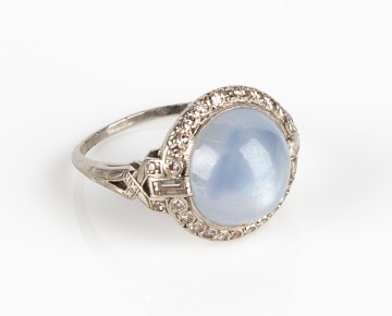 Lady's Edwardian Star Sapphire & Diamond Ring