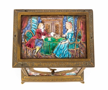 French Enameled Carriage Clock with Alarm