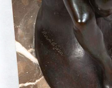 Géza Horváth (Hungarian, 1879-1948) Seated Nude Bronze Sculpture