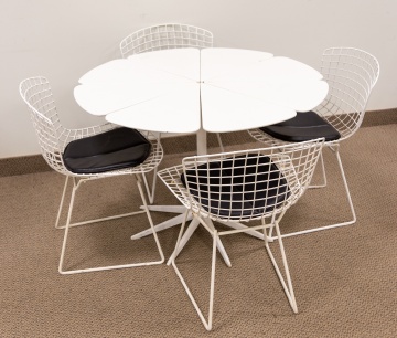 (4) Harry Bertioa Side Chairs & (1) Richard Schultz Petal Dining Table