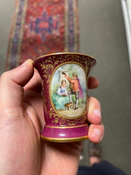 (9) Dresden Porcelain Demitasse