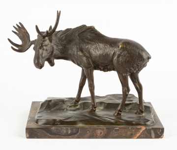 ​Erich Saalmann (German, 20th Century) Bronze Moose