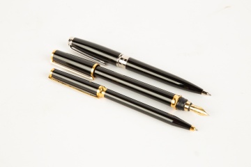 (3) S. T. Dupont Laque de Chine Fountain & Ball Point Pens