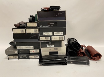 Group of Mont Blanc Pen Boxes and Leather Pouches