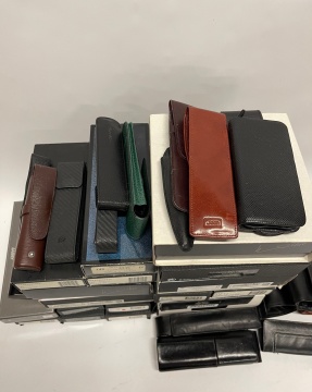 Group of Mont Blanc Pen Boxes and Leather Pouches