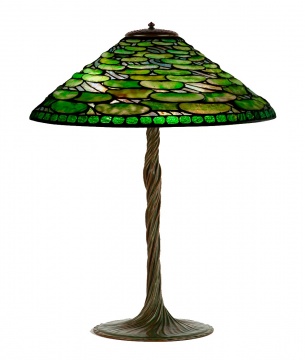 Rare Tiffany Studios, New York, "Lily Pad" Table Lamp