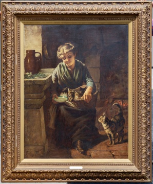 Sydney Potter (British, fl. 1883-1889) "Feeding Time"