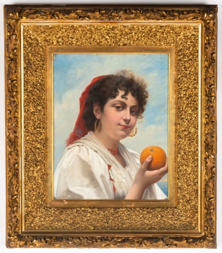 Giovanni Rota (Italian, 1860-1900) "Girl with Orange"