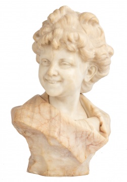 19th Century Alabaster Bust of a Woman