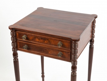 Massachusetts Sheraton Mahogany 2-Drawer Stand