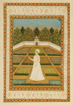 Bikaner School, Indian Miniature, Man in Garden