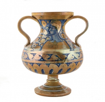 Deruta Gold Lustre Two-Handled Baluster Vase