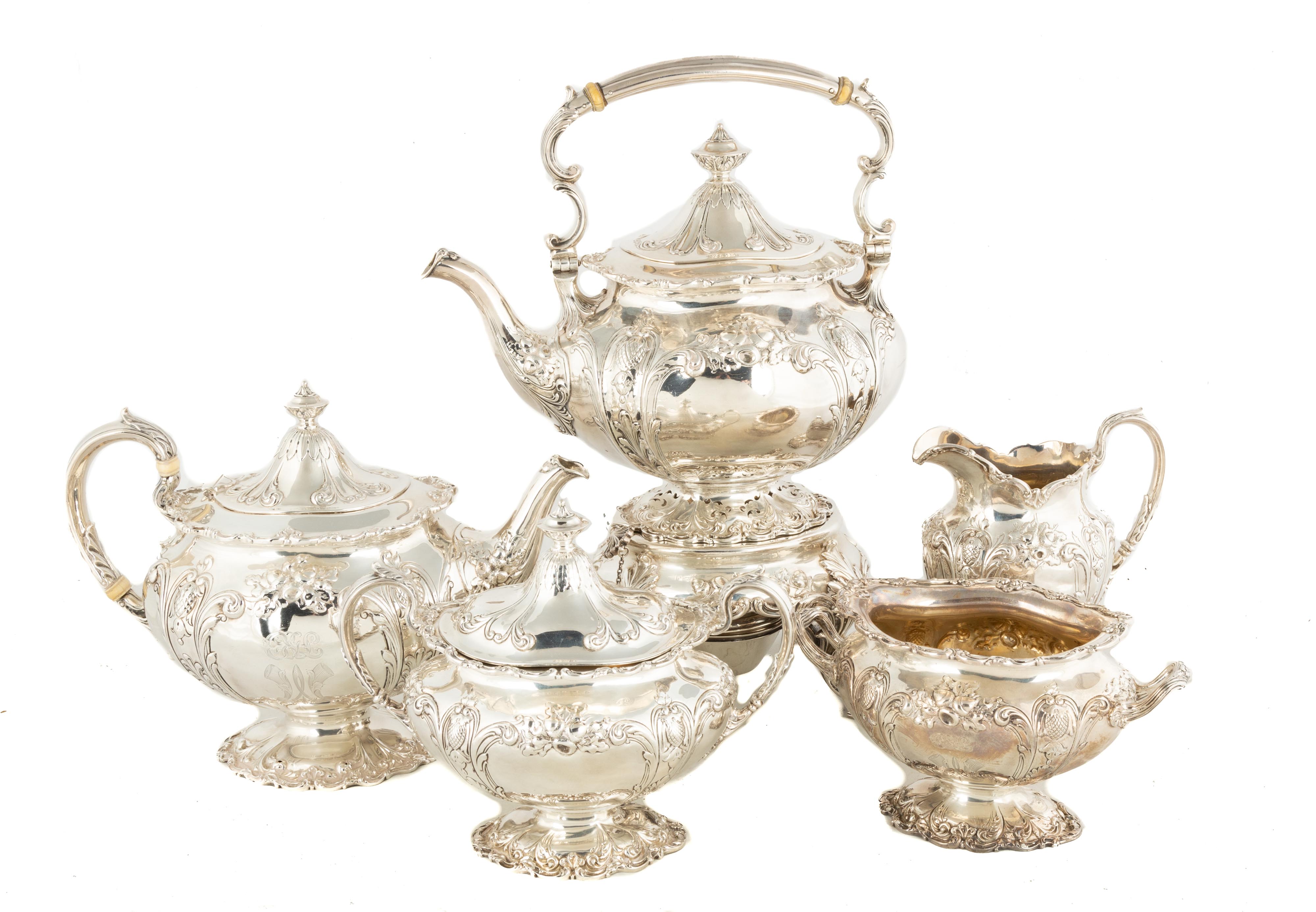 Gorham Five Piece Sterling Silver Tea Set Cottone Auctions
