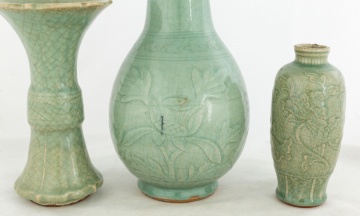 Three Early Chinese Celadon Vases