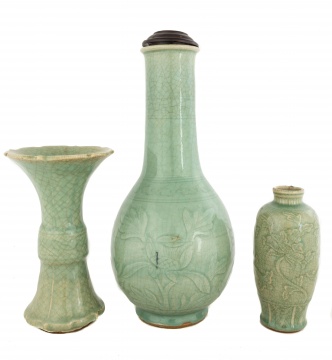 Three Early Chinese Celadon Vases