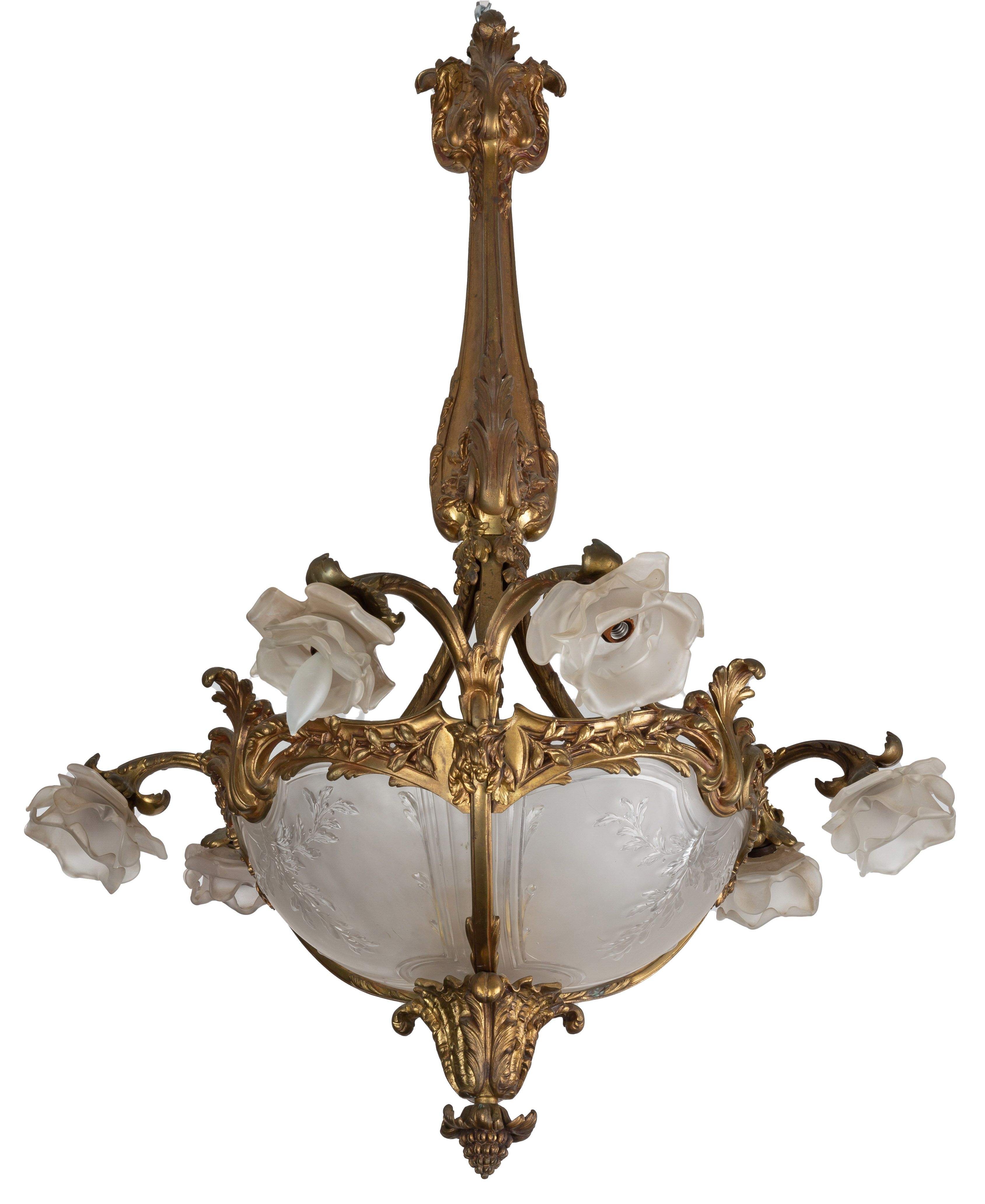 French Gilt Bronze Rocco Chandelier | Cottone Auctions