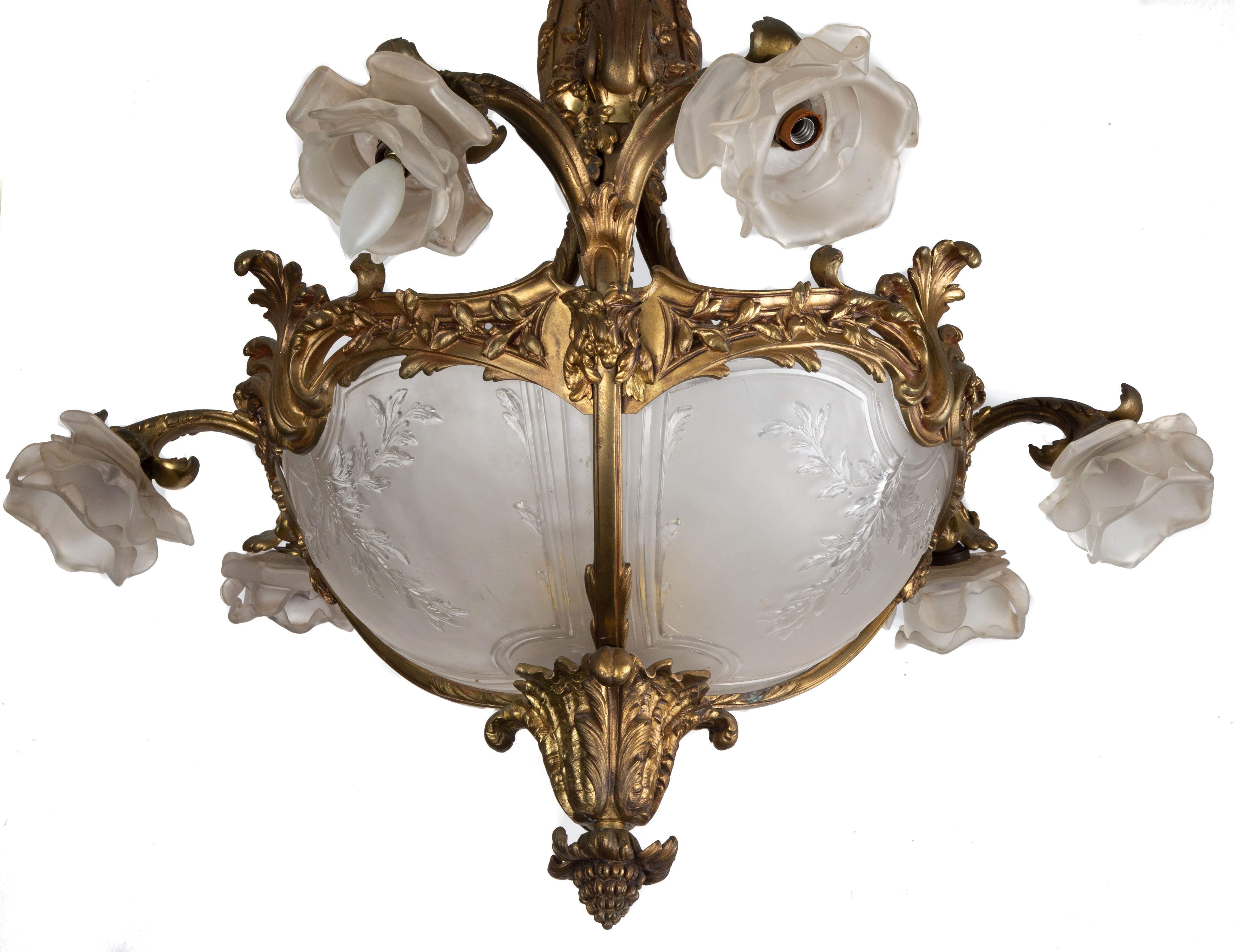 French Gilt Bronze Rocco Chandelier | Cottone Auctions