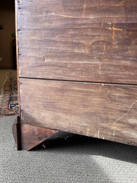 New England Chippendale Tiger Maple Slant Front Desk