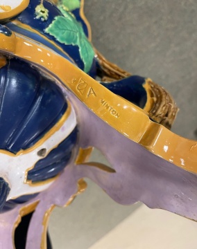 Minton Majolica Jardiniere with Putti