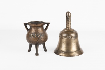 18th Century Bronze Caldron & 17th Century Bell