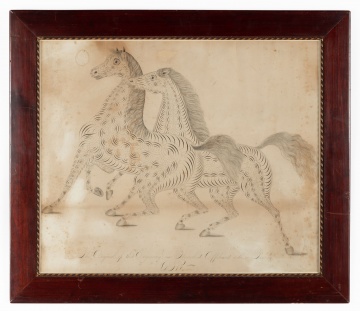 Calligraphy Pen & Ink Drawing of Horses