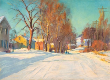 Clifford McCormick Ulp (American, 1885-1957) Winter Street Scene