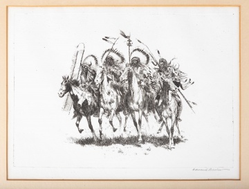 Edward Borein (American, 1872-1945) "Buckskin and Feathers"