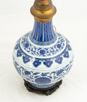 Chinese Blue & White Porcelain Lamp Base