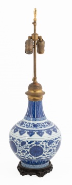Chinese Blue & White Porcelain Lamp Base