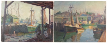(2) Clifford Ulp (American, 1885-1957) Harbor Scenes