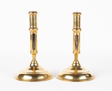 Pair of 18th Century Dutch Brass Candlesticks