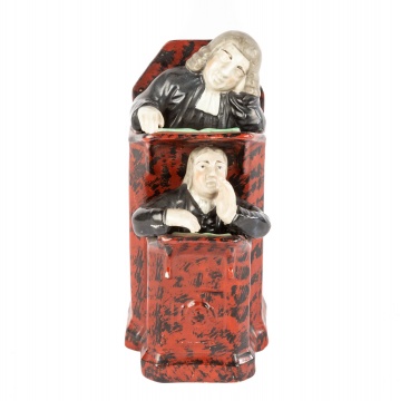 Staffordshire Figure Group of Vicar and Moses Pulpit