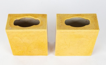 (2) Chinese Yellow Glazed Porcelain Vases