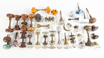 Group of Door Knobs & Pulls, Crystal, Wood, Porcelain