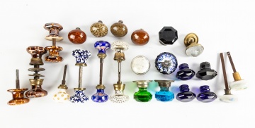 Group of Door Knobs & Pulls, Glass, Porcelain, Ceramic