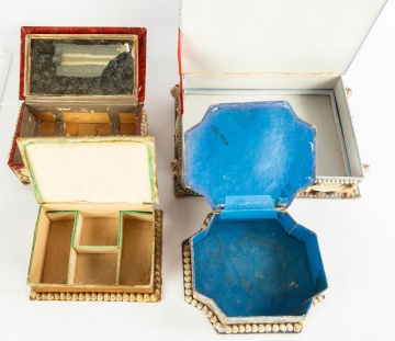 Group of Victorian Shell Art Boxes