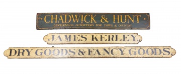(3) Antique Painted Wood Advertising Signs