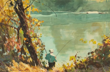 Roy Mason (American, 1886-1972) Man Fishing